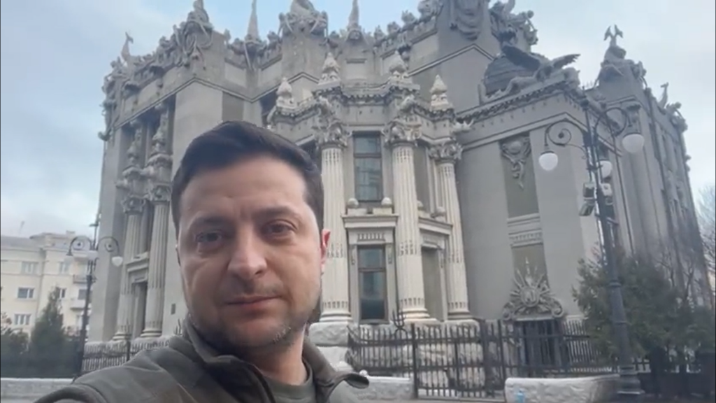 president zelensky, twitter video on the streets of kyiv, crisis leadership