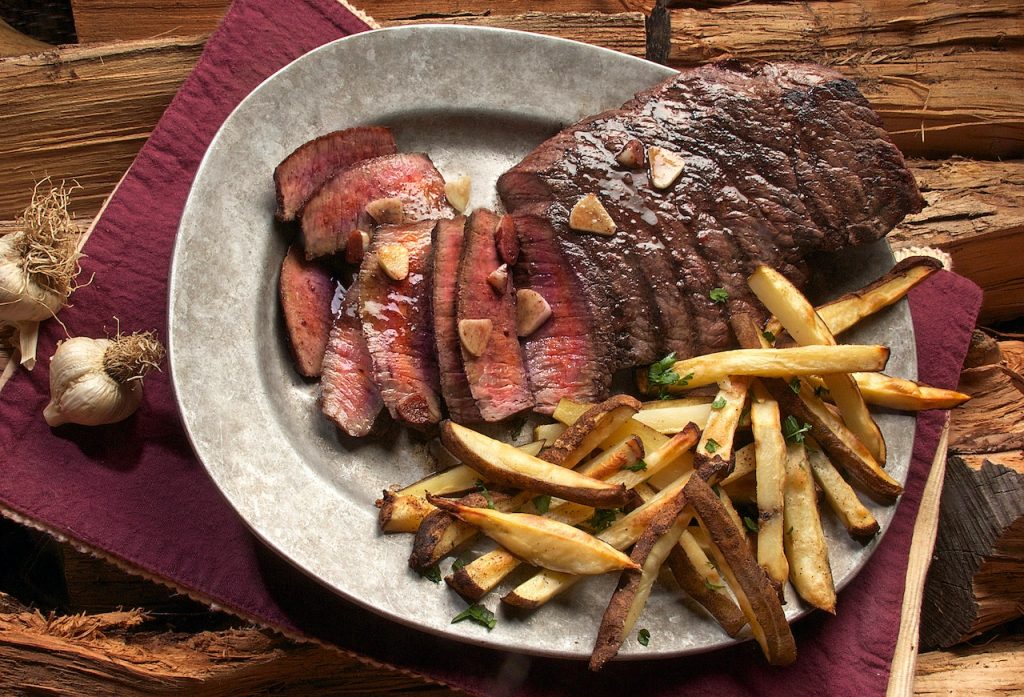 sirloin steak with fries, marketing writing course glasgow